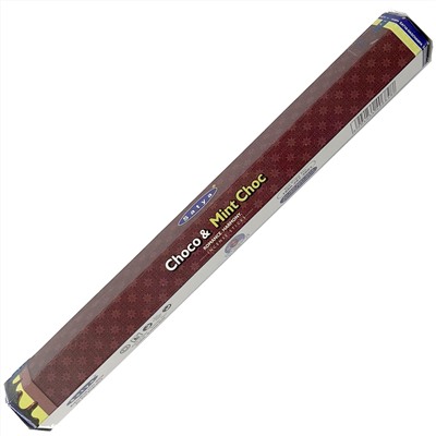 CHOKO & MINT CHOC, Satya (Благовония ЧОКО И МИНТ ЧОК, Романтика. Гармония, Сатья), шестигранник, 20 палочек.