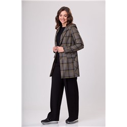 БелЭльСтиль 860-1 25 22+565-1 57 22 коричнево-желтая клетка, Брюки,  Жакет