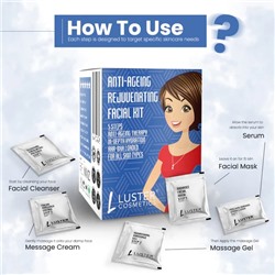 ANTI-AGEING Rejuvenating Facial Kit, Luster (АНТИВОЗРАСТНОЙ омолаживающий набор для ухода за лицом, Ластер), 1 уп. (45 г.)