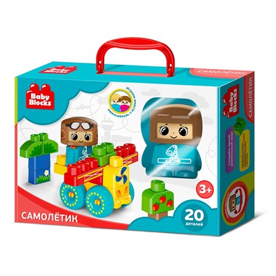 Конструктор пластиковый «Самолетик» 20 деталей Baby Blocks