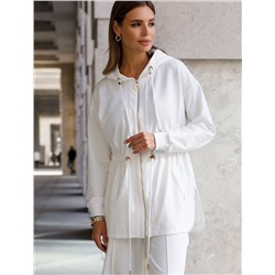 Парка с золотистой фурнитурой из тонкого эластичного футера