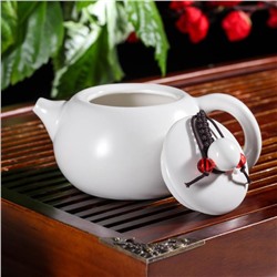 Набор для чайной церемонии керамический «Небо», 5 предметов: 4 пиалы 50 мл, чайник 200 мл, цвет белый