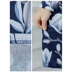 Платье Эля подснежники на синем