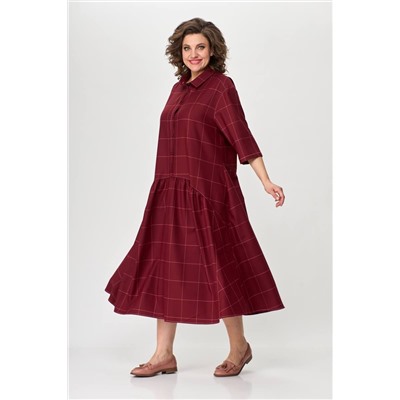 Avenue Fashion 0102-1 бордо+розовый, Платье