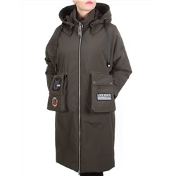 ZW-2306-C SWAMP COLOR Пальто демисезонное женское (100 гр. синтепон) BLACK LEOPARD размеры 46-48-50-52-54-56