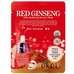 EKEL Маска тканевая д/лица с экстр.красн.женьшеня  Red ginseng Ultra Hydrating 25мл