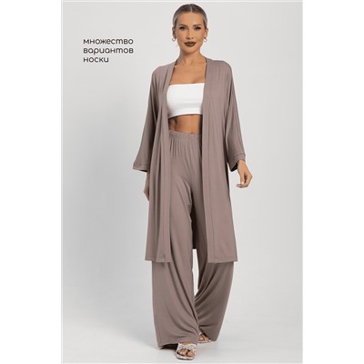 Брюки-палаццо для дома Шелк вискозы (латте) Б14499-52М