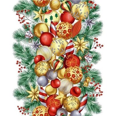 Дорожка столовая "Золотые игрушки" 45*150 см. хлопок 100%