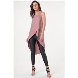 Туника асимметричная пыльно-розовая