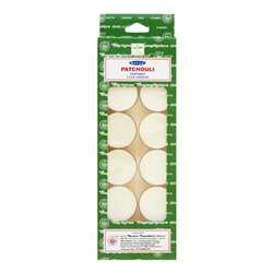Perfumed T-Lite Candles PATCHOULI, Satya (Ароматические чайные свечи ПАЧУЛИ, Сатья), набор 12 шт.
