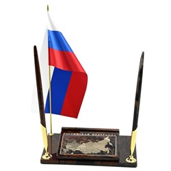 Письменный прибор из обсидиана "Карта РФ " 200*130*250мм.