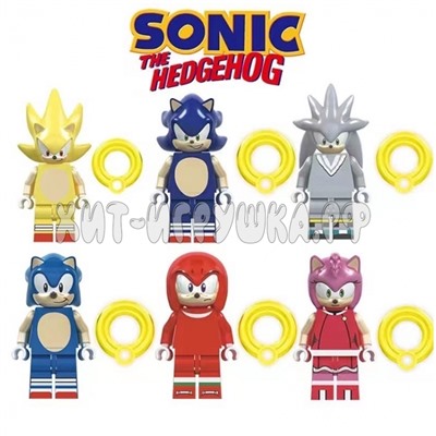 Фигурки для конструктора SONIC СОНИК 6 шт на блистере / совместимы с лего SL89302, SL89302