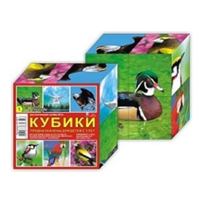 Кубики 4 кубика "Птички" SH ge01347