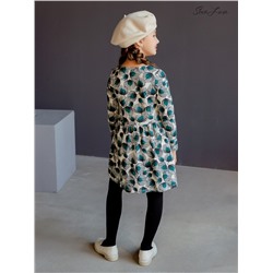 Платье Эля павлин на бежевом