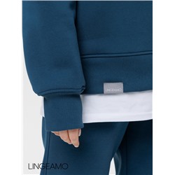 Женский свитшот оверсайз из футера с начесом Lingeamo темно-бирюзовый ВК-23 (23)