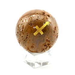 Шар из агата, знак зодиака "Стрелец" диаметр 53мм