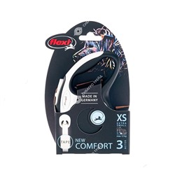 Рулетка Флекси New Comfort XS 3м, до 12кг ремень (чёрный) АГ