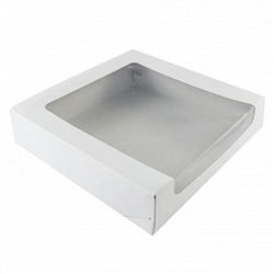 Коробка с окном 22*22*6 см, Белая