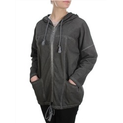 881 DK. GREY Худи длинное женское (95% хлопок, 5% полиэстер) размер 58