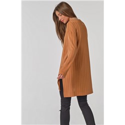 Туника трикотажная с разрезами по бокам медовая