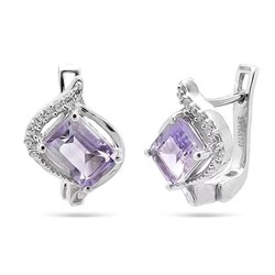Серьги из серебра аметист, Олисия
