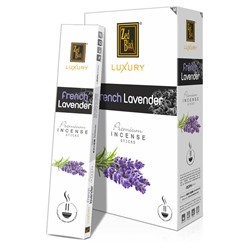 Luxury FRENCH LAVENDER Premium Incense Sticks, Zed Black (Лакшери ФРАНЦУЗСКАЯ ЛАВАНДА премиум благовония палочки, Зед Блэк), уп. 15 г.