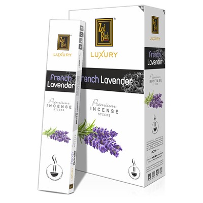 Luxury FRENCH LAVENDER Premium Incense Sticks, Zed Black (Лакшери ФРАНЦУЗСКАЯ ЛАВАНДА премиум благовония палочки, Зед Блэк), уп. 15 г.
