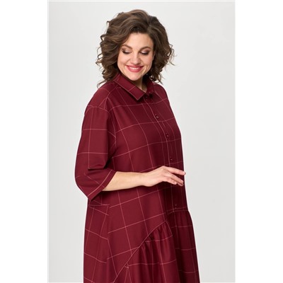 Avenue Fashion 0102-1 бордо+розовый, Платье