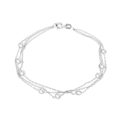 Браслет из серебра куб.циркон., ТФБ-78