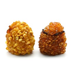 Фигурка Ежа покрытая янтарной крошкой 50*50*50мм, 35г.