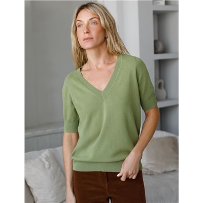 Джемпер тонкой вязки из вискозы с нейлоном