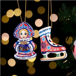 Набор ёлочных игрушек "Машенька и конек", 6 см