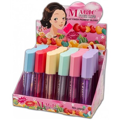 Блеск для губ проявляющийся MAGIC LIP GLOSS С блестками JA-609 (мин.6шт.) Karite