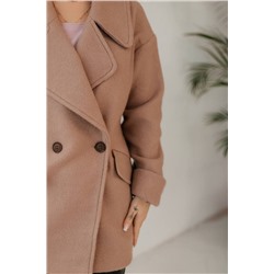 Стильная леди М-667 бежевый, Полупальто