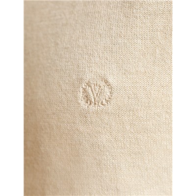 Джемпер с круглым воротом из хлопка с нейлоном