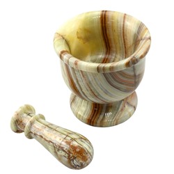 Ступка для специй из натурального камня оникс 125*125*120 №5