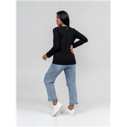 Лонгслив женский Текс-Плюс, цвет черный