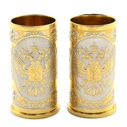 Подарочный набор две стопки "Герб России" 35мл Златоуст