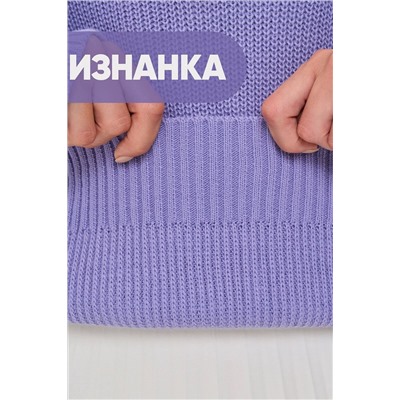 Джемпер вязаный цвета гортензия с отделкой белого цвета 7242-40287-3585/501