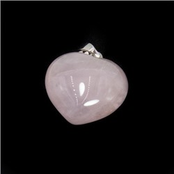 Сердечко ОБЪЁМНОЕ, из камня РОЗОВЫЙ КВАРЦ - помогает людям стремящимся найти свое семейное счастье (размер 2 на 2 см.), 1 шт.