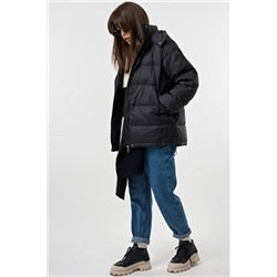 Куртка пуховая прямого силуэта черная