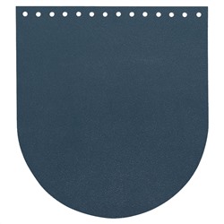 Кожа - Крышка-клапан овал 20 х 22 см. Navy blue