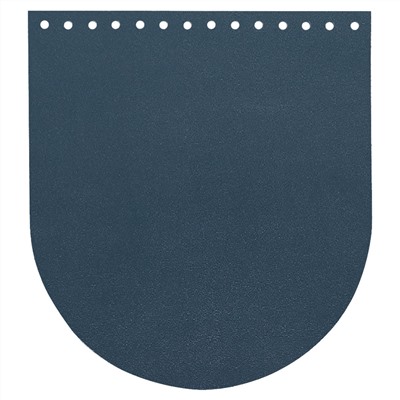 Кожа - Крышка-клапан овал 20 х 22 см. Navy blue