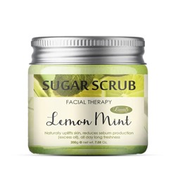 LEMON MINT Sugar Scrub, Luster (ЛИМОН МЯТА сахарный скраб для лица, Ластер), 200 г.