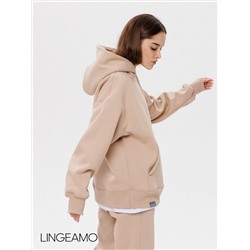 Женский худи оверсайз из футера с начесом Lingeamo кофейный ВК-24 (3)