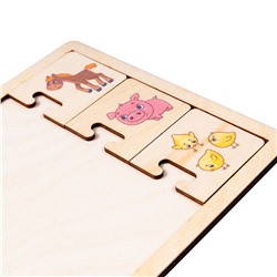 Развивающие деревянные пазлы «Мама и малыш»