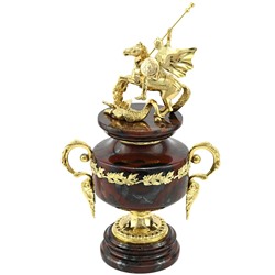 Кубок из яшмы "Георгий победоносец" литая бронза