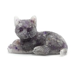 Фигурка из аметиста и смолы "Кошка" 87*50*50мм