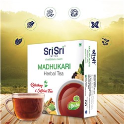 MADHUKARI Herbal Tea, Sri Sri Tattva (МАДХУКАРИ травяной чай, Освежающий, Без Кофеина, Шри Шри Таттва), 100 г.