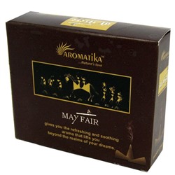MAY FAIR DHOOP CONES, Aromatika (МАЙСКАЯ ЯРМАРКА конусные благовония, Ароматика), уп. 12 конусов + подставка.